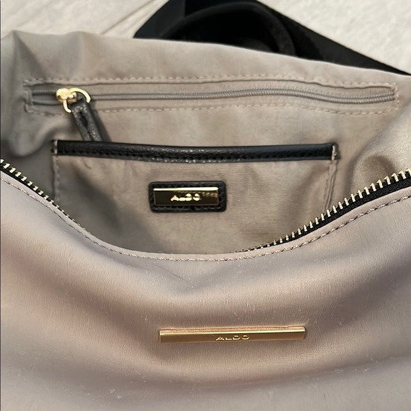 ALDO Taupe Gold Hardware Satiny Backpack - Picture 2 of 13